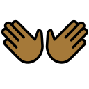 OpenMoji 13.1  👐🏾  Open Hands: Medium-dark Skin Tone Emoji