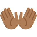 Twitter (Twemoji 14.0)  👐🏾  Open Hands: Medium-dark Skin Tone Emoji