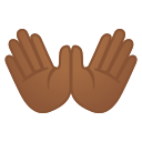 Google (Android 12L)  👐🏾  Open Hands: Medium-dark Skin Tone Emoji