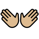 OpenMoji 13.1  👐🏼  Open Hands: Medium-light Skin Tone Emoji