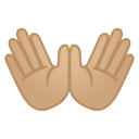Google (Android 12L)  👐🏼  Open Hands: Medium-light Skin Tone Emoji