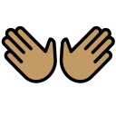 OpenMoji 13.1  👐🏽  Open Hands: Medium Skin Tone Emoji