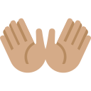 Twitter (Twemoji 14.0)  👐🏽  Open Hands: Medium Skin Tone Emoji