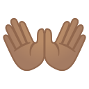 Google (Android 12L)  👐🏽  Open Hands: Medium Skin Tone Emoji