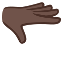 Google (Android 12L)  🫳🏿  Palm Down Hand: Dark Skin Tone Emoji