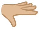 Google (Android 12L)  🫳🏼  Palm Down Hand: Medium-light Skin Tone Emoji