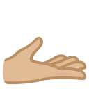 Google (Android 12L)  🫴🏼  Palm Up Hand: Medium-light Skin Tone Emoji