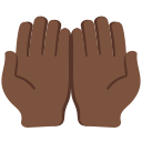 Twitter (Twemoji 14.0)  🤲🏿  Palms Up Together: Dark Skin Tone Emoji