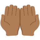 Twitter (Twemoji 14.0)  🤲🏾  Palms Up Together: Medium-dark Skin Tone Emoji