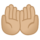 Google (Android 12L)  🤲🏼  Palms Up Together: Medium-light Skin Tone Emoji