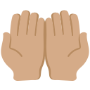 Twitter (Twemoji 14.0)  🤲🏽  Palms Up Together: Medium Skin Tone Emoji