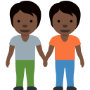 Twitter (Twemoji 14.0)  🧑🏿‍🤝‍🧑🏿  People Holding Hands: Dark Skin Tone Emoji
