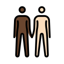 OpenMoji 13.1  🧑🏿‍🤝‍🧑🏻  People Holding Hands: Dark Skin Tone, Light Skin Tone Emoji