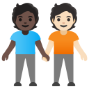Google (Android 12L)  🧑🏿‍🤝‍🧑🏻  People Holding Hands: Dark Skin Tone, Light Skin Tone Emoji