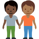 Twitter (Twemoji 14.0)  🧑🏿‍🤝‍🧑🏾  People Holding Hands: Dark Skin Tone, Medium-dark Skin Tone Emoji