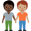 Twitter (Twemoji 14.0)  🧑🏿‍🤝‍🧑🏽  People Holding Hands: Dark Skin Tone, Medium Skin Tone Emoji
