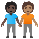 Google (Android 12L)  🧑🏿‍🤝‍🧑🏽  People Holding Hands: Dark Skin Tone, Medium Skin Tone Emoji