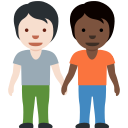 Twitter (Twemoji 14.0)  🧑🏻‍🤝‍🧑🏿  People Holding Hands: Light Skin Tone, Dark Skin Tone Emoji