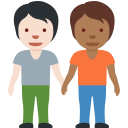 Twitter (Twemoji 14.0)  🧑🏻‍🤝‍🧑🏾  People Holding Hands: Light Skin Tone, Medium-dark Skin Tone Emoji