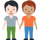 Twitter (Twemoji 14.0)  🧑🏻‍🤝‍🧑🏽  People Holding Hands: Light Skin Tone, Medium Skin Tone Emoji