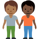 Twitter (Twemoji 14.0)  🧑🏾‍🤝‍🧑🏿  People Holding Hands: Medium-dark Skin Tone, Dark Skin Tone Emoji
