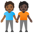 Google (Android 12L)  🧑🏾‍🤝‍🧑🏿  People Holding Hands: Medium-dark Skin Tone, Dark Skin Tone Emoji