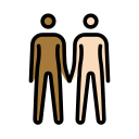 OpenMoji 13.1  🧑🏾‍🤝‍🧑🏻  People Holding Hands: Medium-dark Skin Tone, Light Skin Tone Emoji