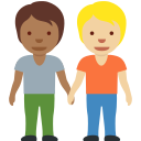 Twitter (Twemoji 14.0)  🧑🏾‍🤝‍🧑🏼  People Holding Hands: Medium-dark Skin Tone, Medium-light Skin Tone Emoji