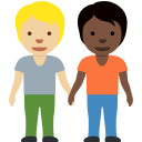 Twitter (Twemoji 14.0)  🧑🏼‍🤝‍🧑🏿  People Holding Hands: Medium-light Skin Tone, Dark Skin Tone Emoji