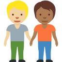Twitter (Twemoji 14.0)  🧑🏼‍🤝‍🧑🏾  People Holding Hands: Medium-light Skin Tone, Medium-dark Skin Tone Emoji
