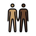 OpenMoji 13.1  🧑🏽‍🤝‍🧑🏿  People Holding Hands: Medium Skin Tone, Dark Skin Tone Emoji