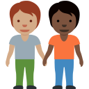 Twitter (Twemoji 14.0)  🧑🏽‍🤝‍🧑🏿  People Holding Hands: Medium Skin Tone, Dark Skin Tone Emoji