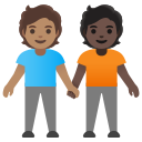 Google (Android 12L)  🧑🏽‍🤝‍🧑🏿  People Holding Hands: Medium Skin Tone, Dark Skin Tone Emoji