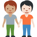 Twitter (Twemoji 14.0)  🧑🏽‍🤝‍🧑🏻  People Holding Hands: Medium Skin Tone, Light Skin Tone Emoji