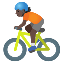 Google (Android 12L)  🚴🏿  Person Biking: Dark Skin Tone Emoji