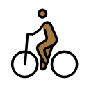 OpenMoji 13.1  🚴🏾  Person Biking: Medium-dark Skin Tone Emoji