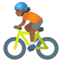 Google (Android 12L)  🚴🏾  Person Biking: Medium-dark Skin Tone Emoji