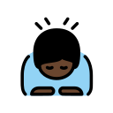OpenMoji 13.1  🙇🏿  Person Bowing: Dark Skin Tone Emoji