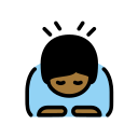 OpenMoji 13.1  🙇🏾  Person Bowing: Medium-dark Skin Tone Emoji