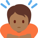 Twitter (Twemoji 14.0)  🙇🏾  Person Bowing: Medium-dark Skin Tone Emoji