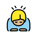 OpenMoji 13.1  🙇🏼  Person Bowing: Medium-light Skin Tone Emoji