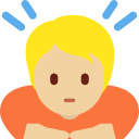 Twitter (Twemoji 14.0)  🙇🏼  Person Bowing: Medium-light Skin Tone Emoji