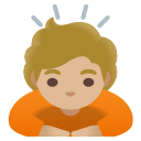 Google (Android 12L)  🙇🏼  Person Bowing: Medium-light Skin Tone Emoji