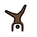 OpenMoji 13.1  🤸🏿  Person Cartwheeling: Dark Skin Tone Emoji