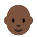 Twitter (Twemoji 14.0)  🧑🏿‍🦲  Person: Dark Skin Tone, Bald Emoji