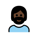 OpenMoji 13.1  🧔🏿  Person: Dark Skin Tone, Beard Emoji
