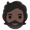 Google (Android 12L)  🧔🏿  Person: Dark Skin Tone, Beard Emoji