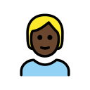 OpenMoji 13.1  👱🏿  Person: Dark Skin Tone, Blond Hair Emoji