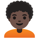 Google (Android 12L)  🧑🏿‍🦱  Person: Dark Skin Tone, Curly Hair Emoji