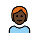 OpenMoji 13.1  🧑🏿‍🦰  Person: Dark Skin Tone, Red Hair Emoji